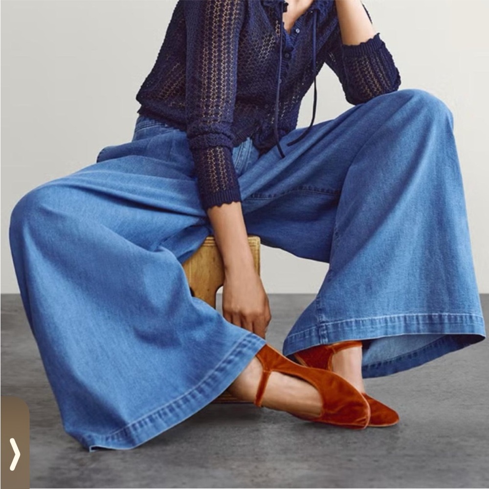 GAP x Doen Flare Wide-Leg Jeans in Classic Blue